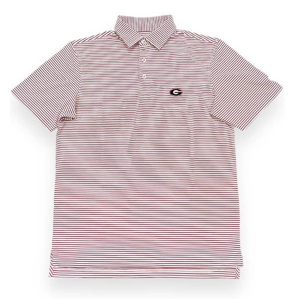 Men's Vineyard Vines Pink Georgia Bulldogs Winstead Stripe Sankaty  Performance Polo