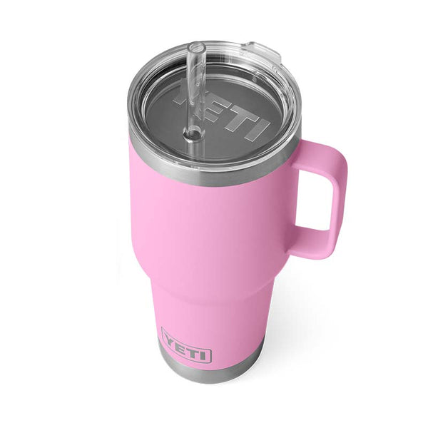 Yeti Power Pink 35oz Rambler Mug Cup w/ Straw Lid New w/ Sticker