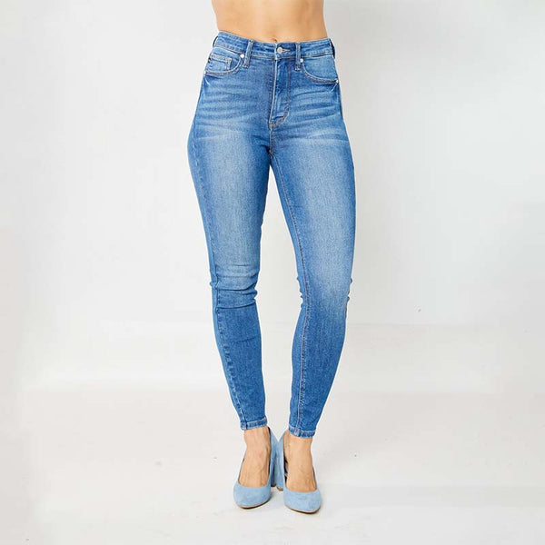 Shop Women's Solid Light Blue High Rise Skinny Jeans Online