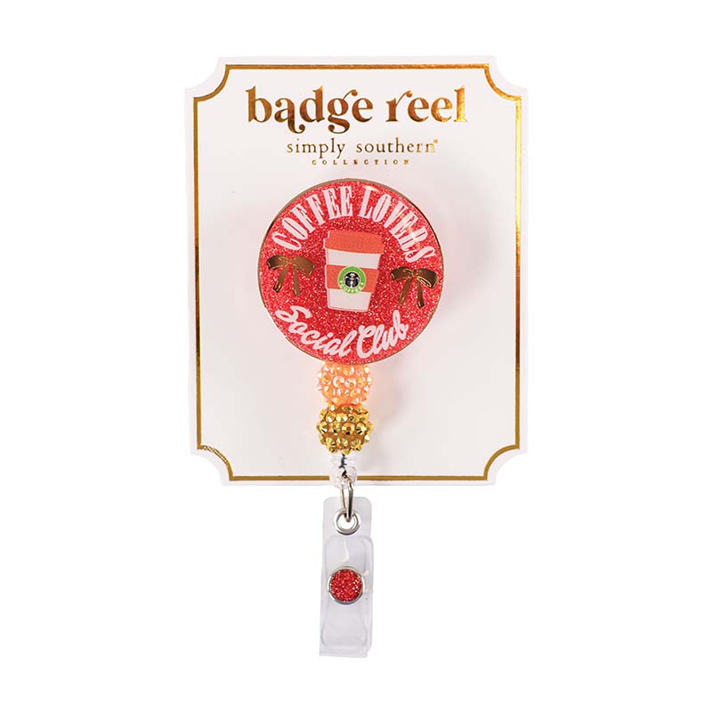 Badge Reel in coffee