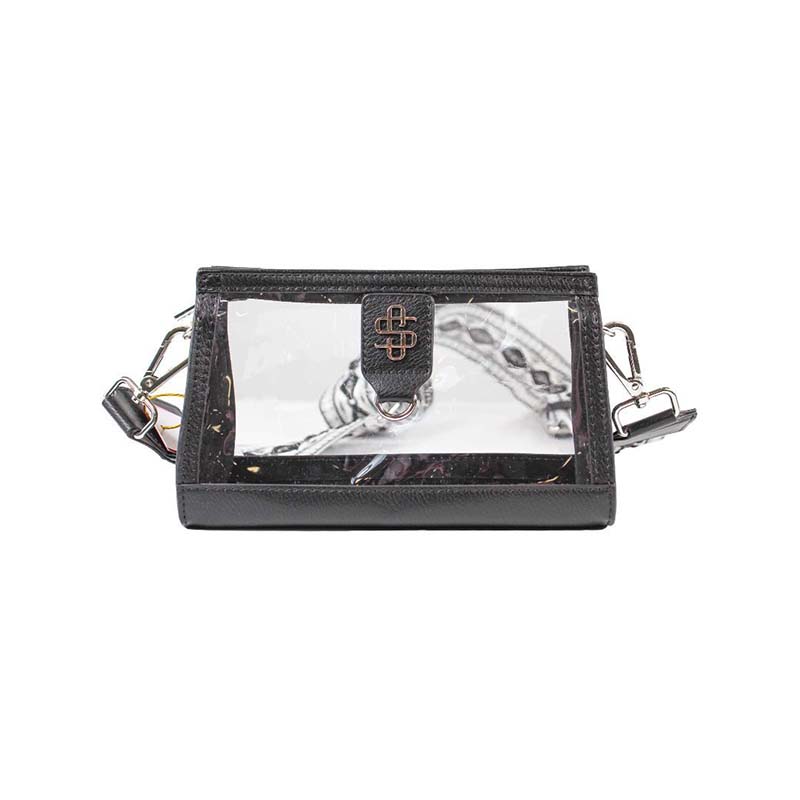 Simply Southern Black Leather Clear Crossbody Bag