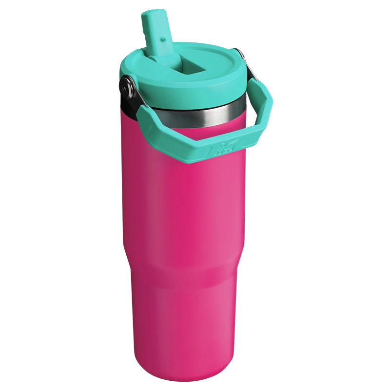 The 30oz IceFlow Flip Straw Tumbler in Passion Pink