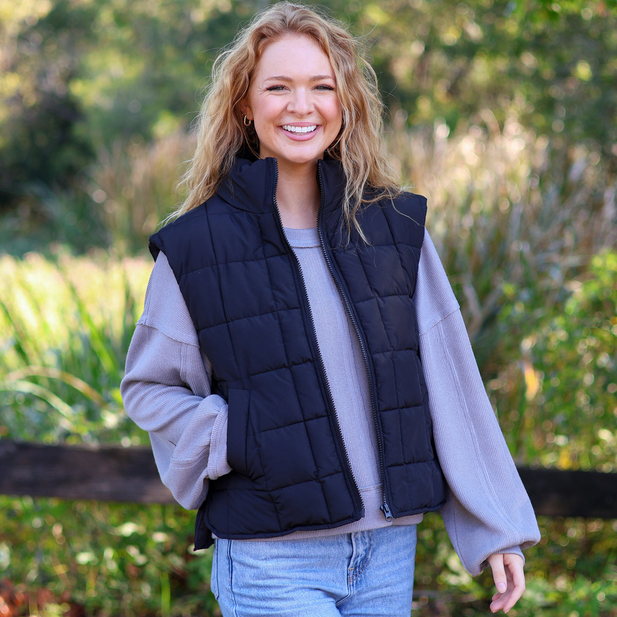 Tulip Hem Quilted Vest