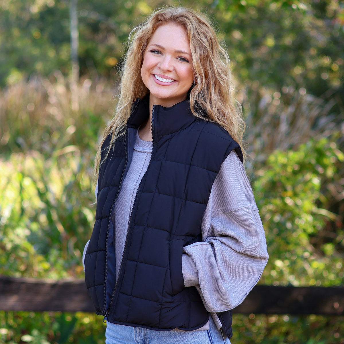 Tulip Hem Quilted Vest