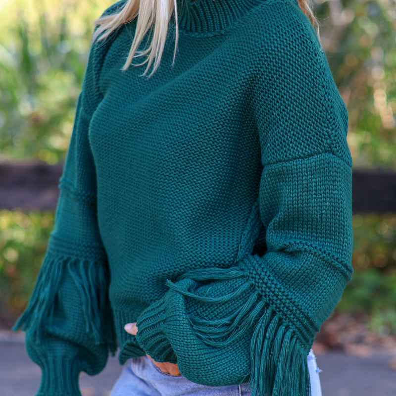 Fringe Sleeve Sweater