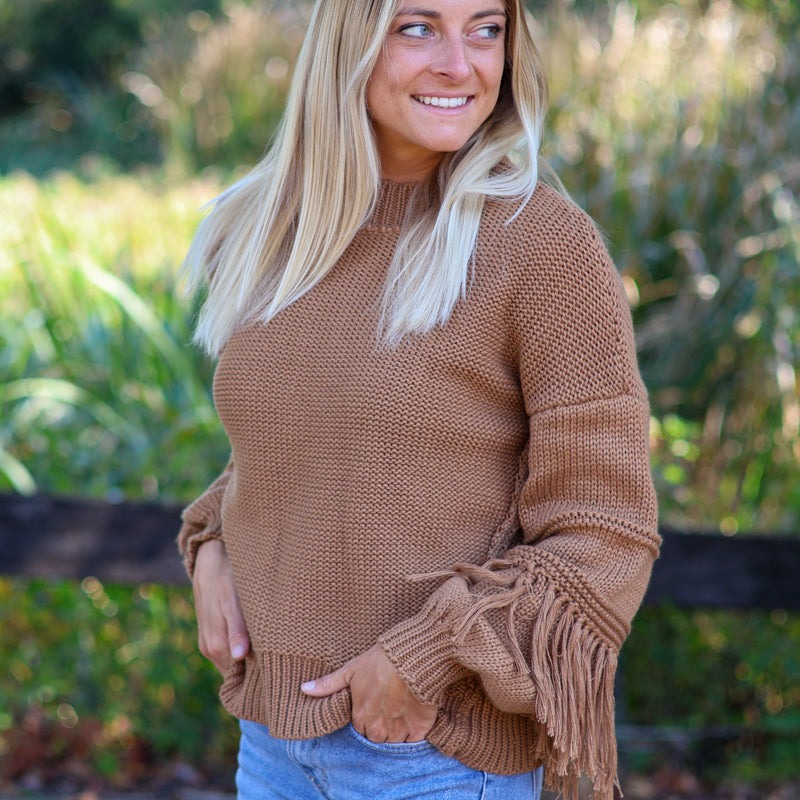 Fringe Sleeve Sweater