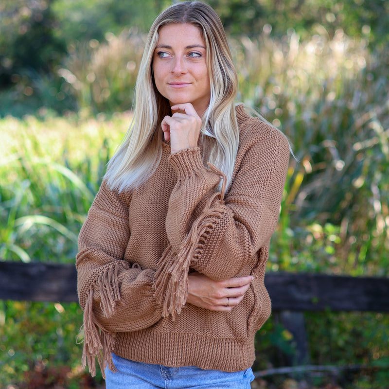 Fringe Sleeve Sweater