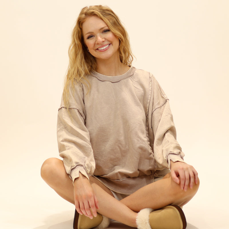 Lounge Crewneck Sweatshirt in Ash Mocha