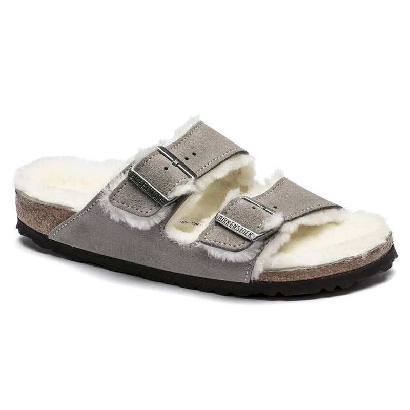 Women&#39;s Arizona Shearling Sandals in Stone Coin