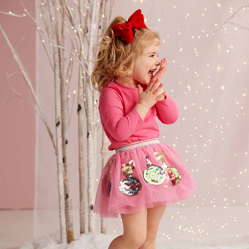 Toddler Pink Christmas Sequin Tutu