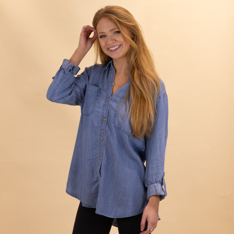 Long Sleeve Chambray Shirt