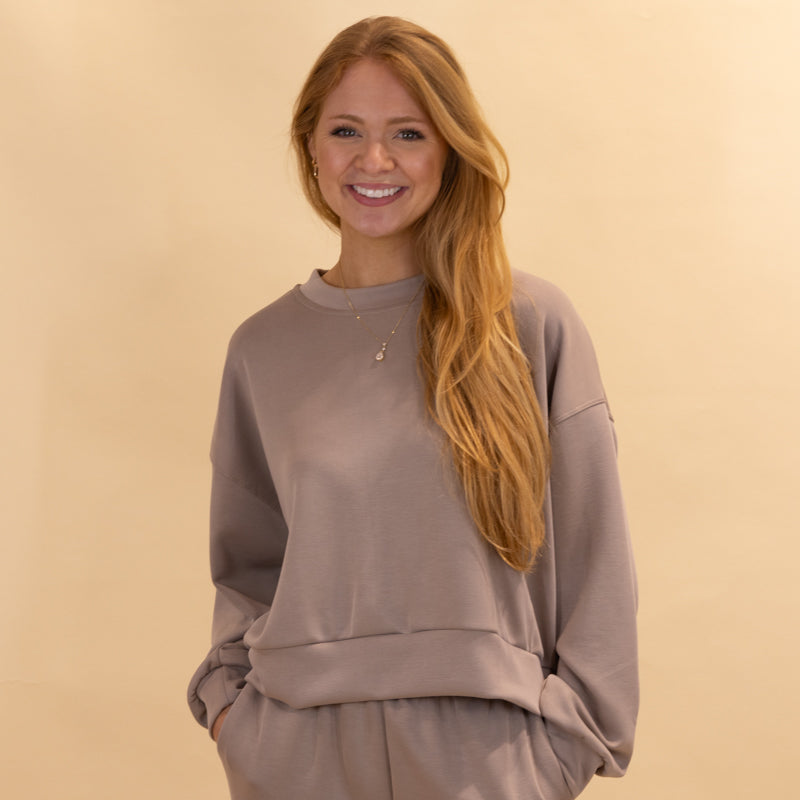 Luxe Lounge Cropped Crewneck Sweatshirt