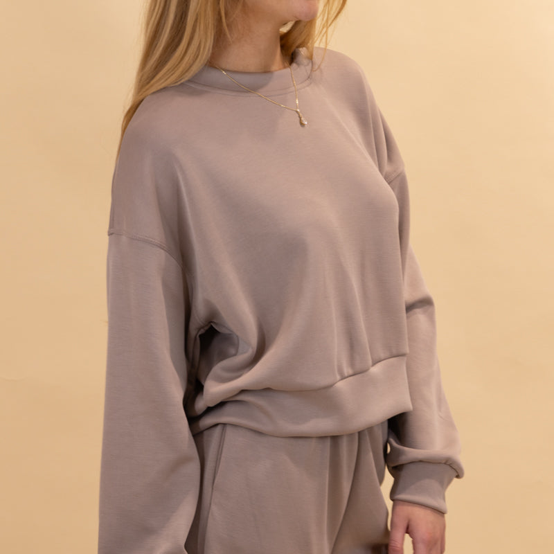 Luxe Lounge Cropped Crewneck Sweatshirt