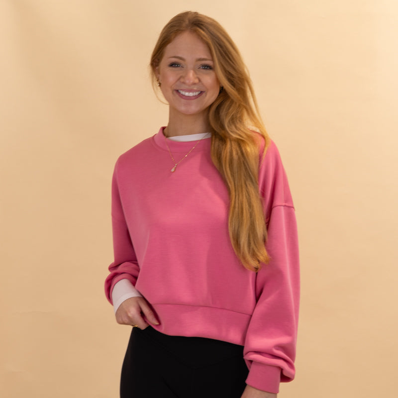 Luxe Lounge Cropped Crewneck Sweatshirt