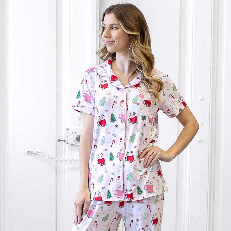 Women&#39;s Baking Spirits Bright Short Sleeve Pajama Shirt