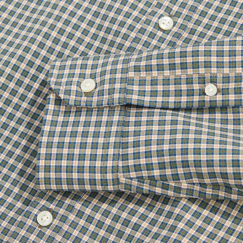 On-The-Go Brushed Twill Plaid Shirt in Olive PLD