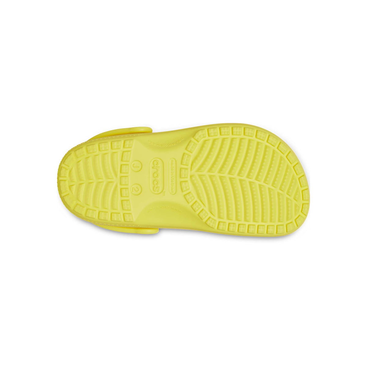Kids&#39; Classic Clog, color Cyber Yellow, sizes C11, C12, C13, J1, J2, J3, J4, J5, J6. 
Crocs classic design is created for slip-on convenience with a strap that adjusts down for a secure fit.  Holes in the toe box offer breathability.  Constructed with a durable plastic, these shoes are lightweight and waterproof. Also, these shoes are created to float in the event they&#39;re dropped in water!