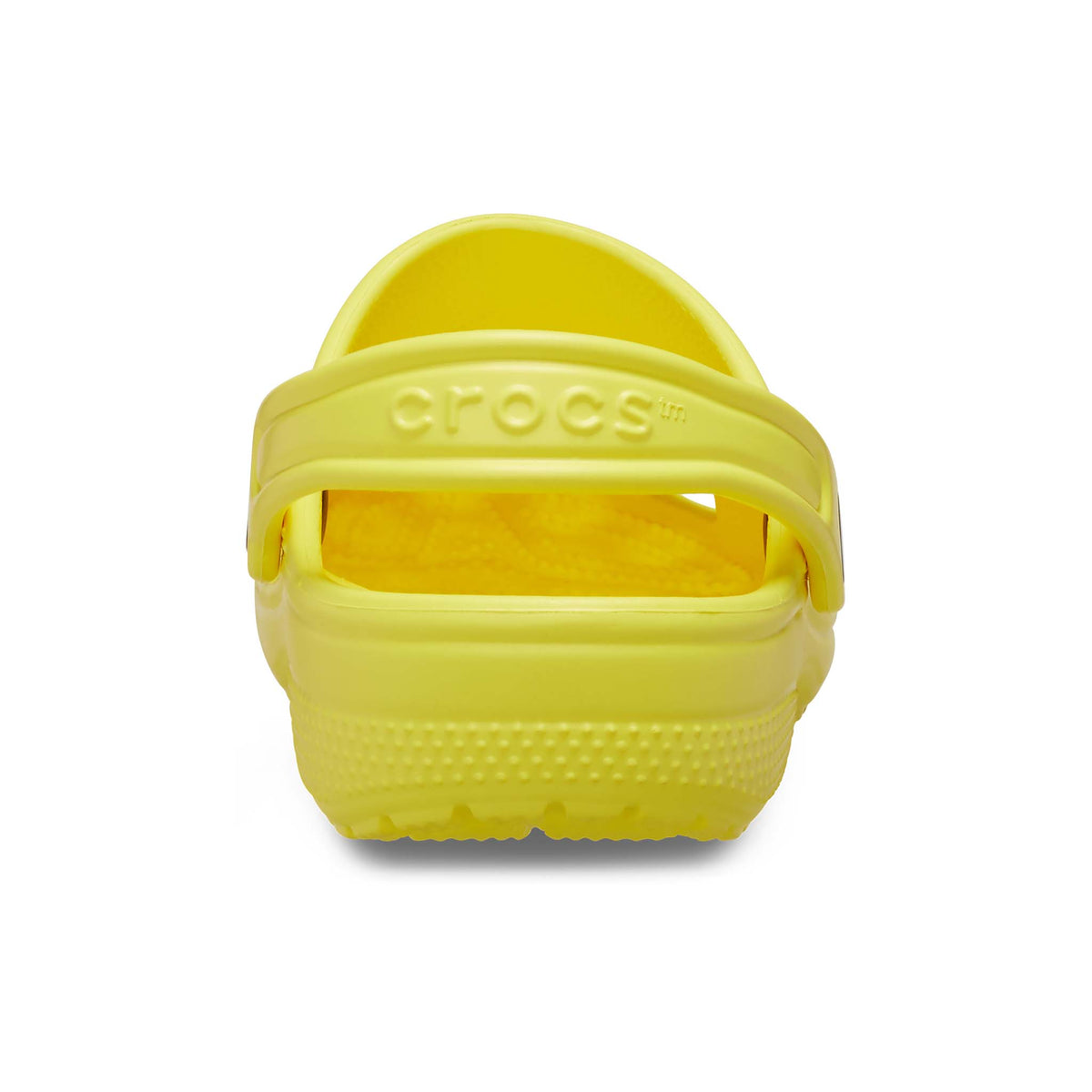Kids&#39; Classic Clog, color Cyber Yellow, sizes C11, C12, C13, J1, J2, J3, J4, J5, J6. 
Crocs classic design is created for slip-on convenience with a strap that adjusts down for a secure fit.  Holes in the toe box offer breathability.  Constructed with a durable plastic, these shoes are lightweight and waterproof. Also, these shoes are created to float in the event they&#39;re dropped in water!