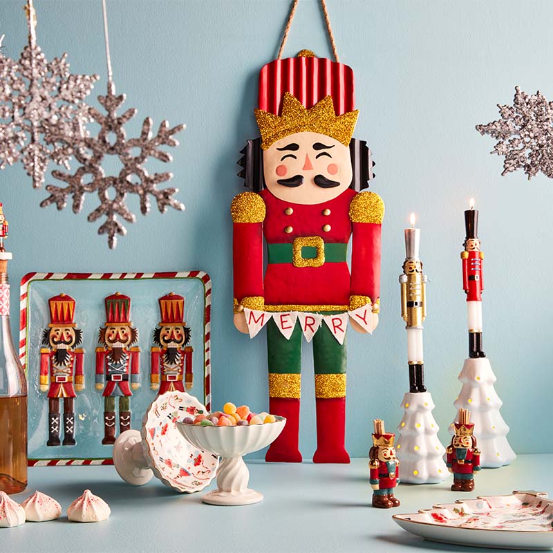 Tin Nutcracker Door Decor