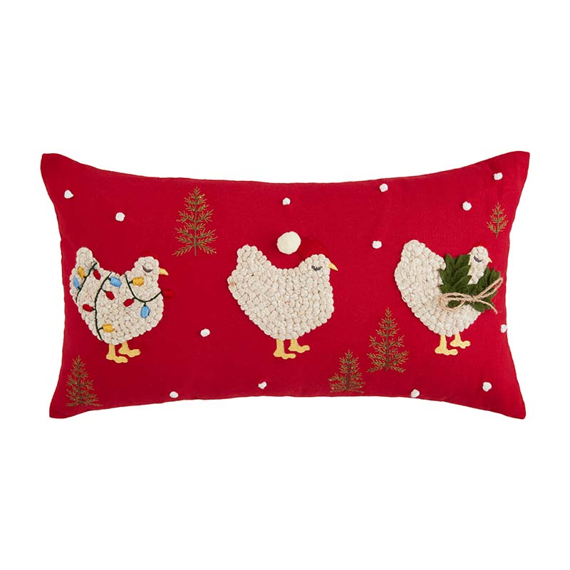 Lumbar Christmas Farm Animal Pillow