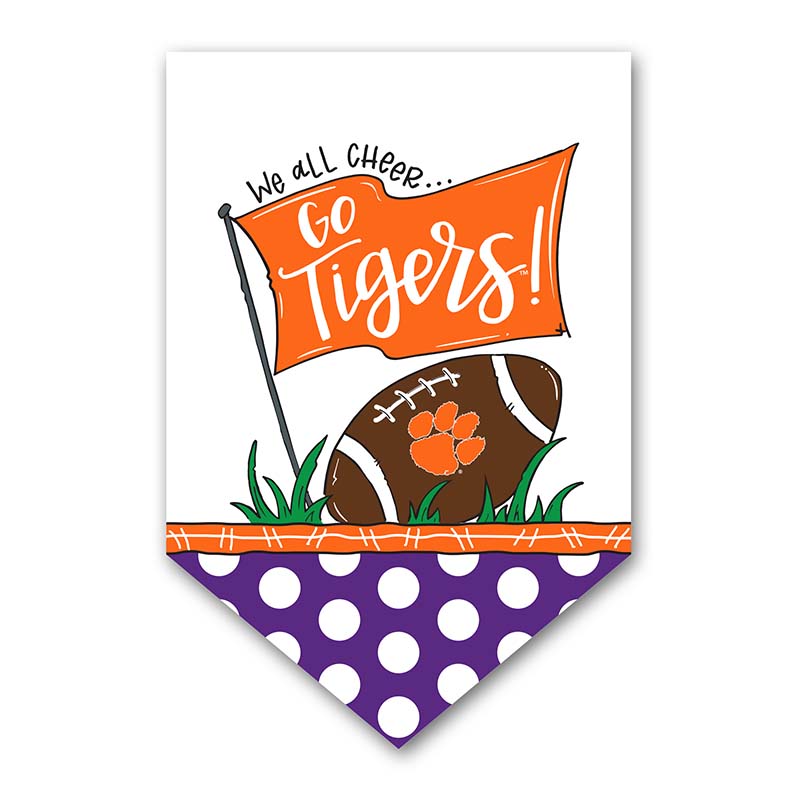 Clemson We All Cheer Garden Flag