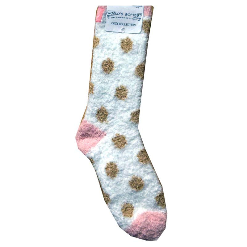 Soft &amp; Cozy Khaki Polka Dot Socks