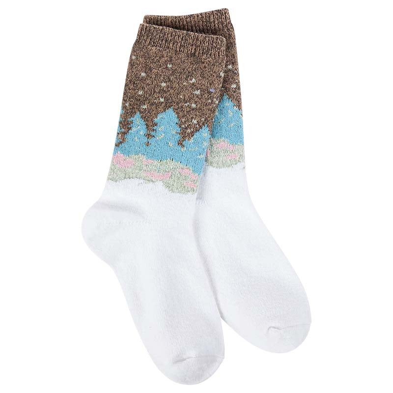 Fair Isle Whimsical Forest Cozy Crew Socks