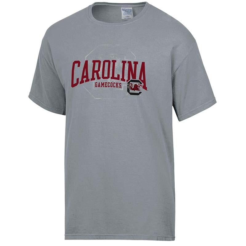 grey usc carolina gamecocks t-shirt with block c background