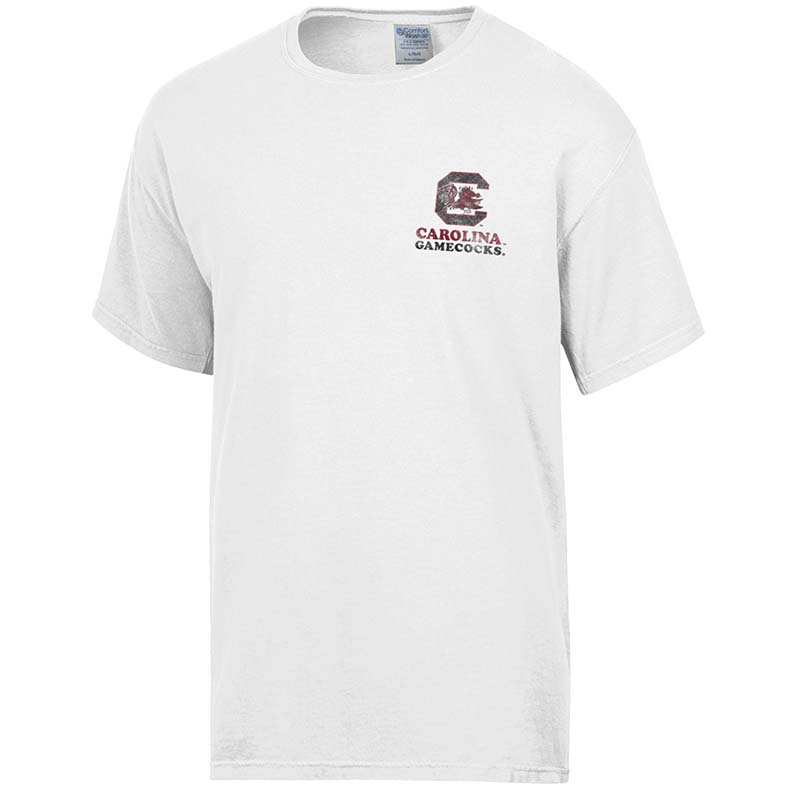 front of usc stacked slogan short sleeve t shirt