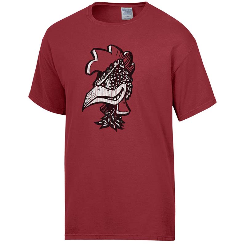 red usc rooster head short sleeve t shirt