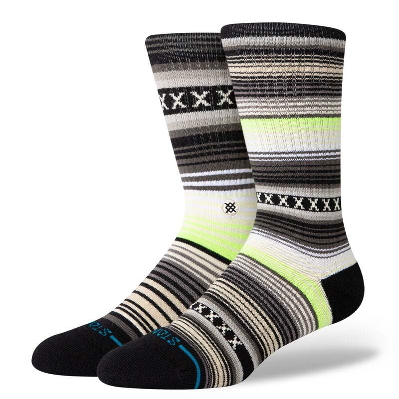 Curren Stripe Crew Socks in Green