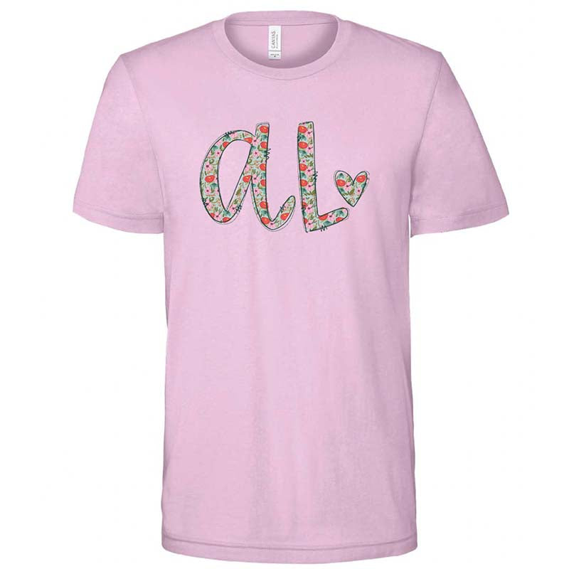 Doodles by Rebekah Alabama Floral Heart Short Sleeve T-Shirt