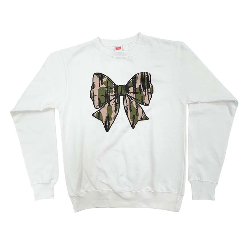 Camo Bow Crewneck Sweatshirt