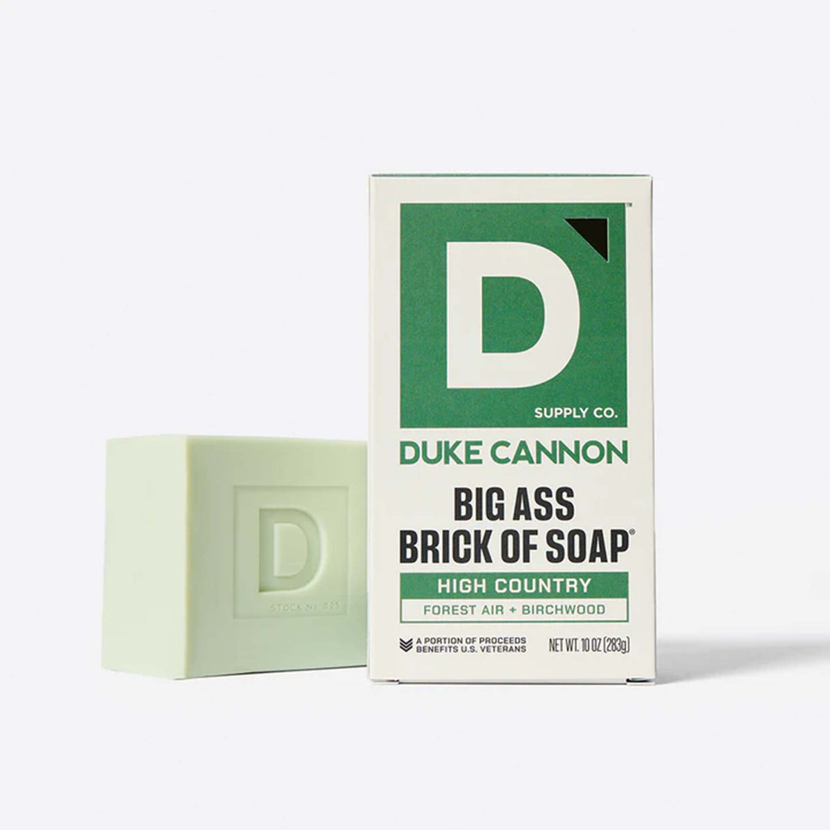 Duke Cannon bar of soap - The High Country scented soap smells like Forest Air and Birchwood.