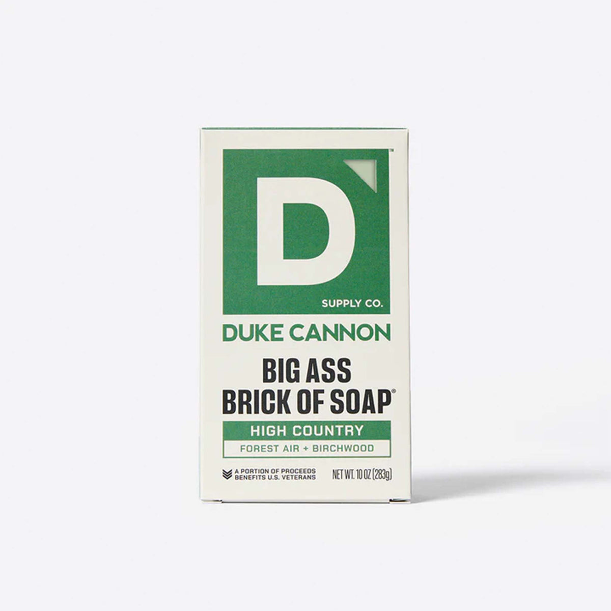 Duke Cannon bar of soap - The High Country scented soap smells like Forest Air and Birchwood.