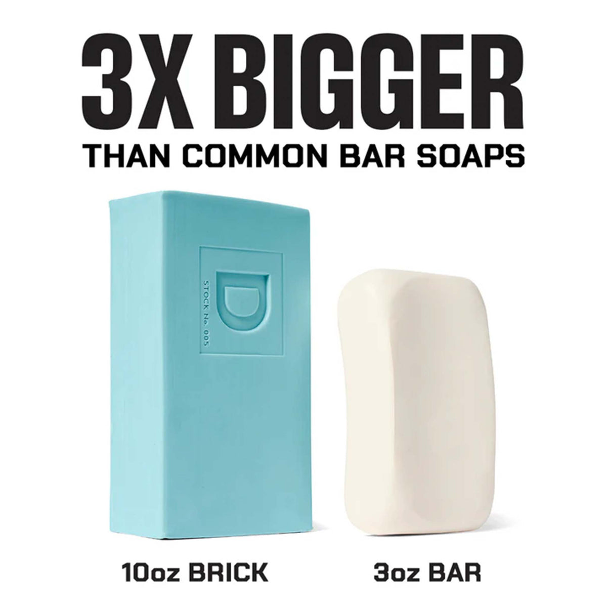 Duke Cannon soap bars are 3 times bigger than the average bar of soap.