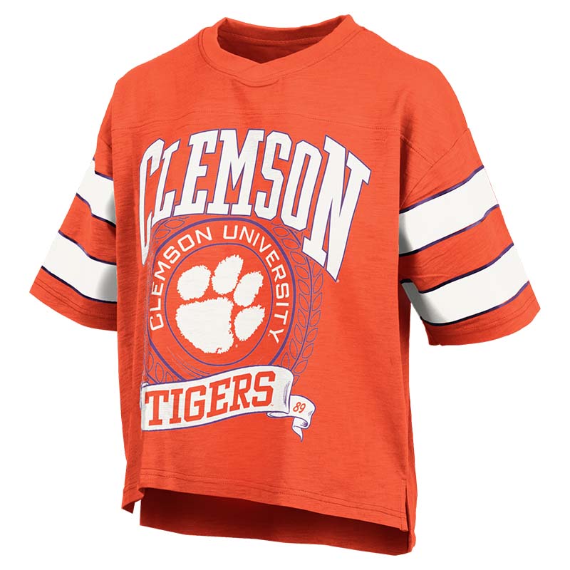 Clemson Emily Slub Waistline Short Sleeve T-Shirt