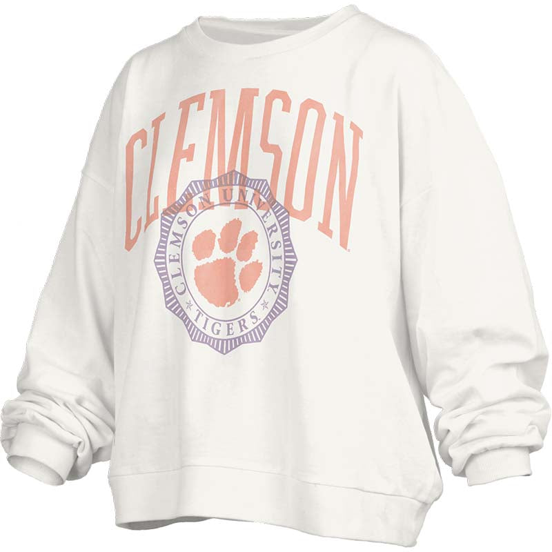 Pressbox Clemson Lawrence Jan Crewneck Sweatshirt