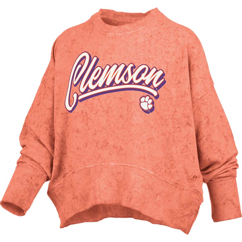 Pressbox Clemson Harlow Waistline Crewneck Sweatshirt