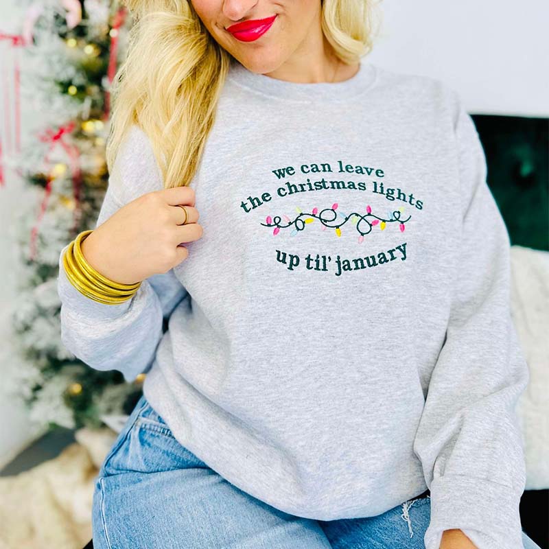 Christmas Lights January Crewneck Sweatshirt