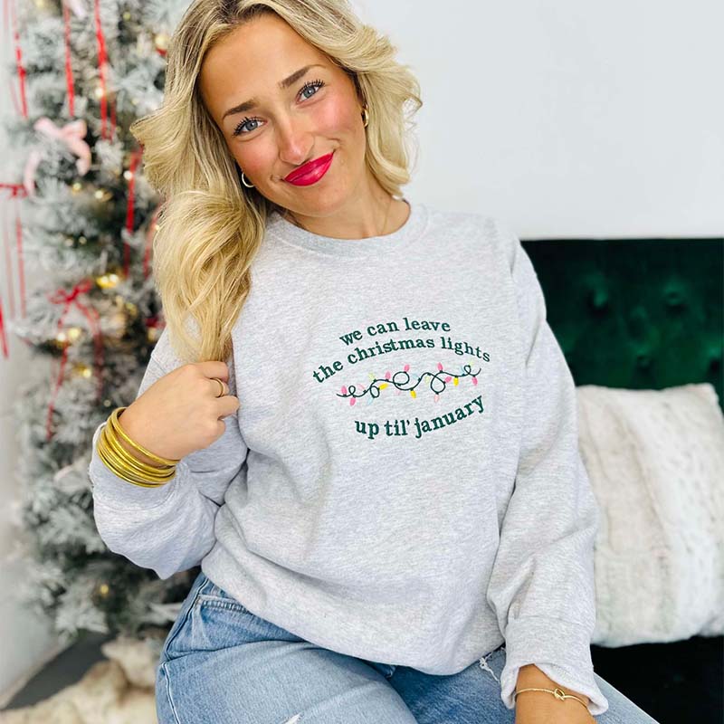 Christmas Lights January Crewneck Sweatshirt