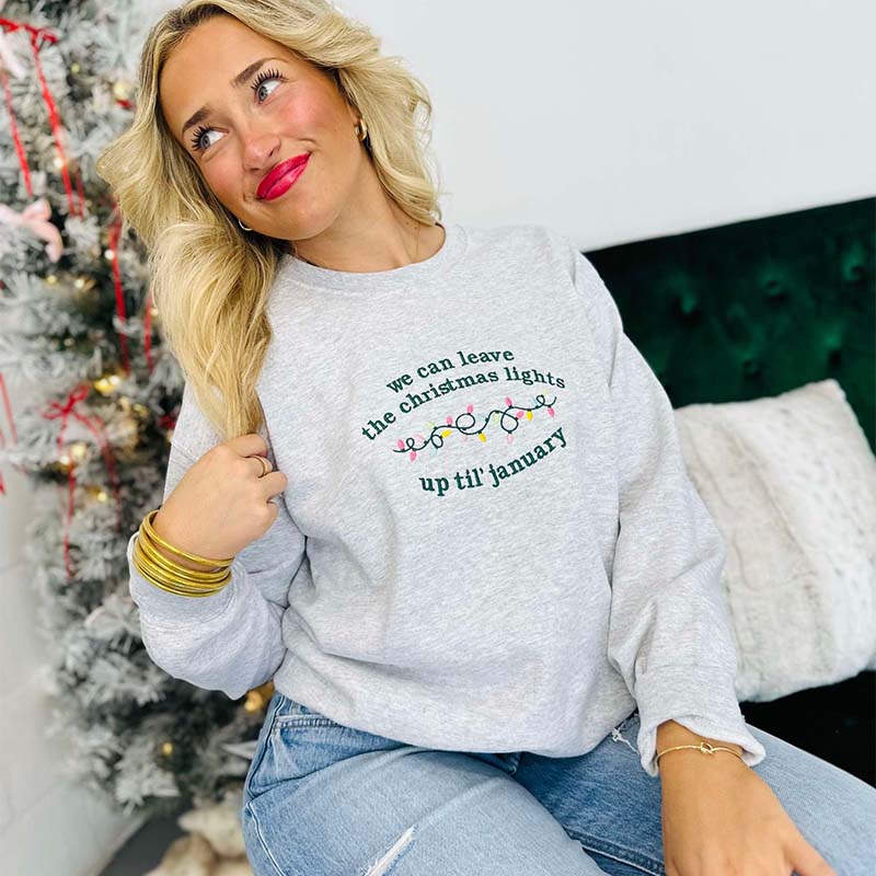 Christmas Lights January Crewneck Sweatshirt