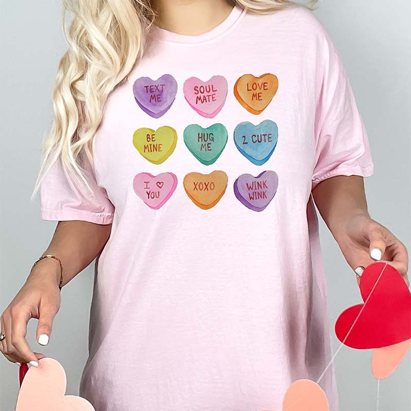 Conversation Hearts Short Sleeve T-Shirt