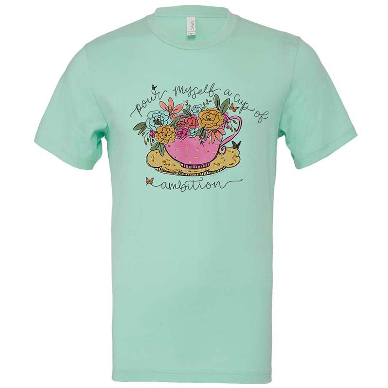 Doodles by Rebekah Cup Of Ambition Short Sleeve T-Shirt