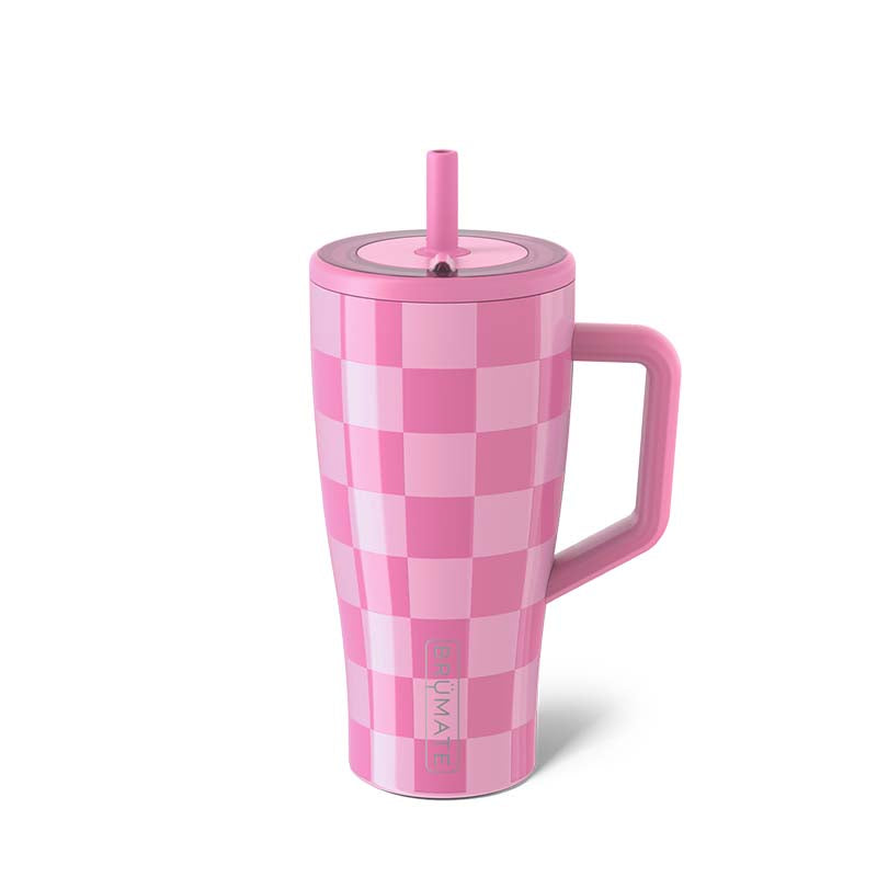 30oz Era Handled Tumbler in Pink Checker