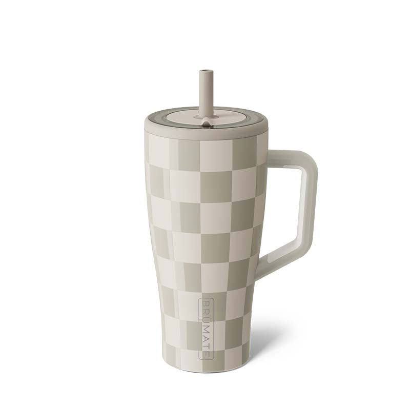 30oz Era Handled Tumbler in Tan Checker