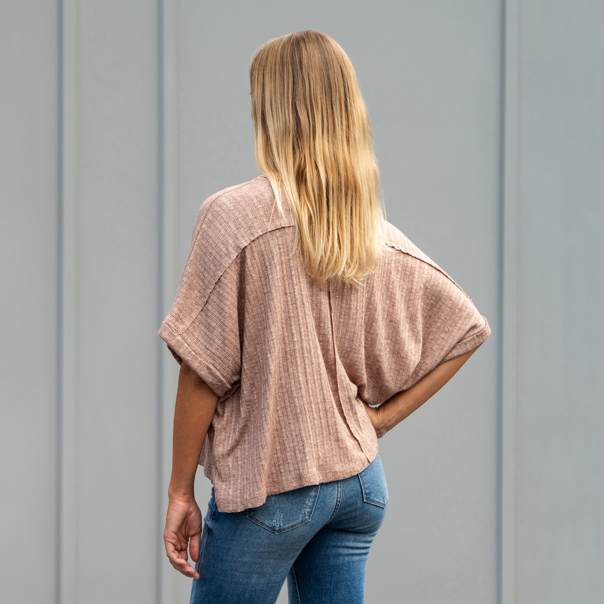 Dolman Sleeve Textured Top