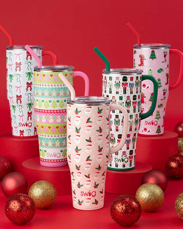 christmas swig handled tumblers