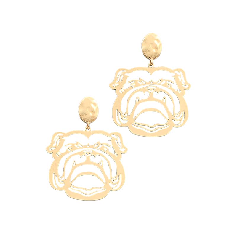 Golden Stella Gold Bulldog Filigree Earrings