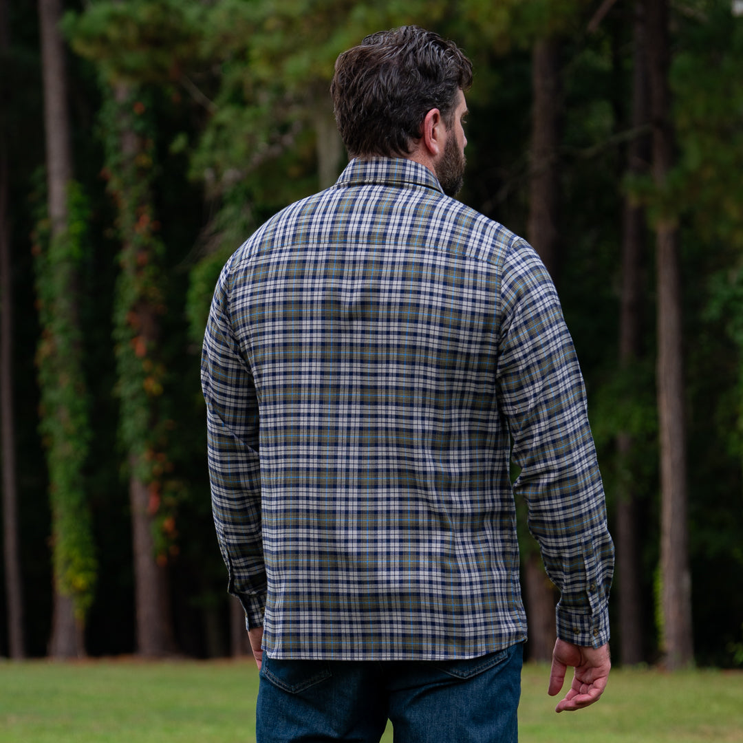 Harbor Flannel in Navy/Charcoal